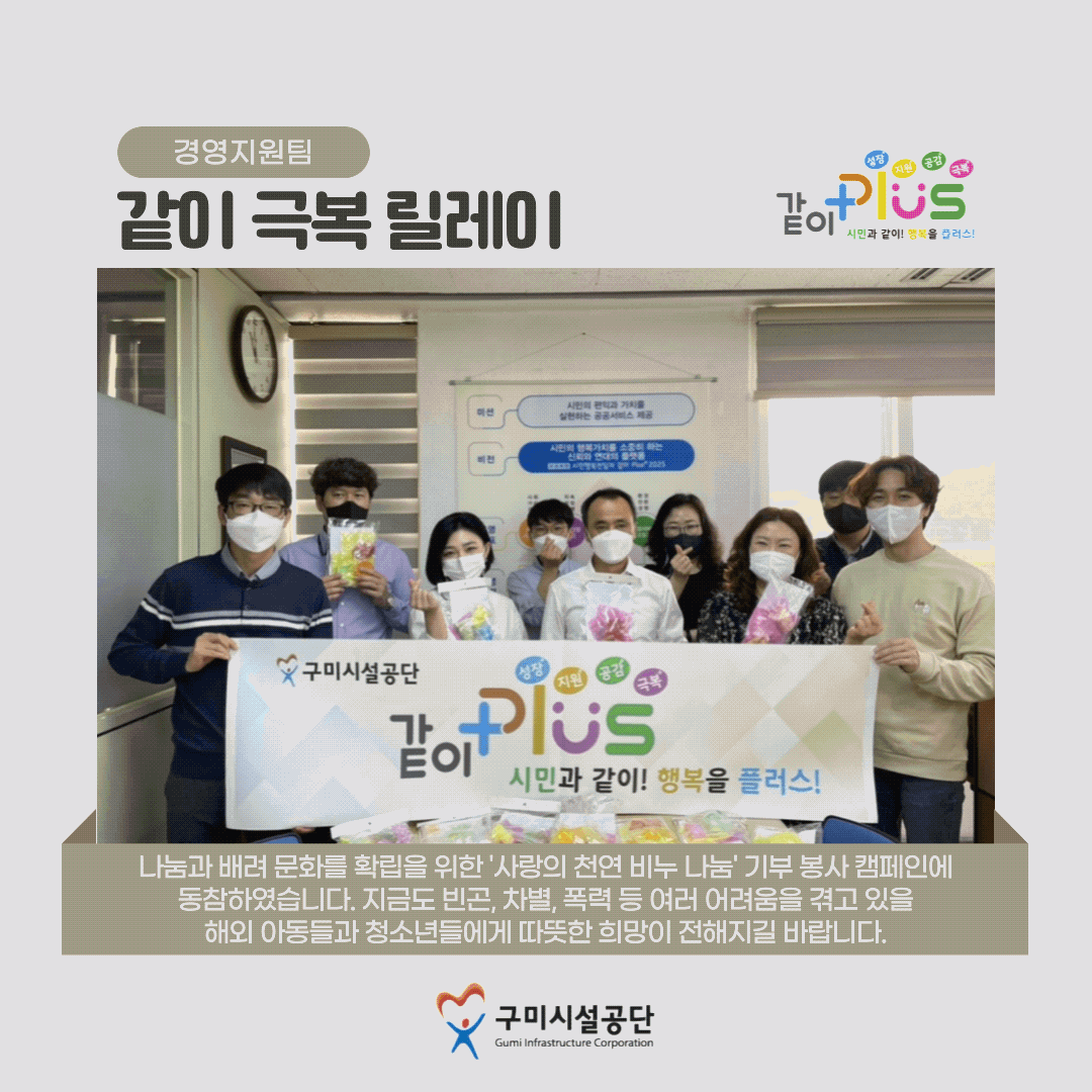 코로나19 같이 극복 릴레이 - 경영지원팀 첨부 이미지